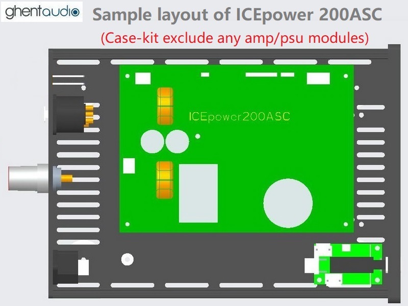 (A215-M5) DIY Mono Case-kit for ICEpower 200ASC