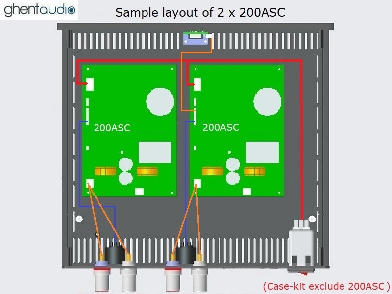 (D265b-S3) DIY Stereo Case-kit for ICEpower 2 x 200ASC