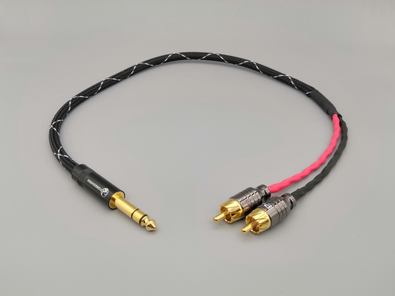 C06 --- 6.35mm TRS to Dual RCA Canare L-4E6S Y-cable
