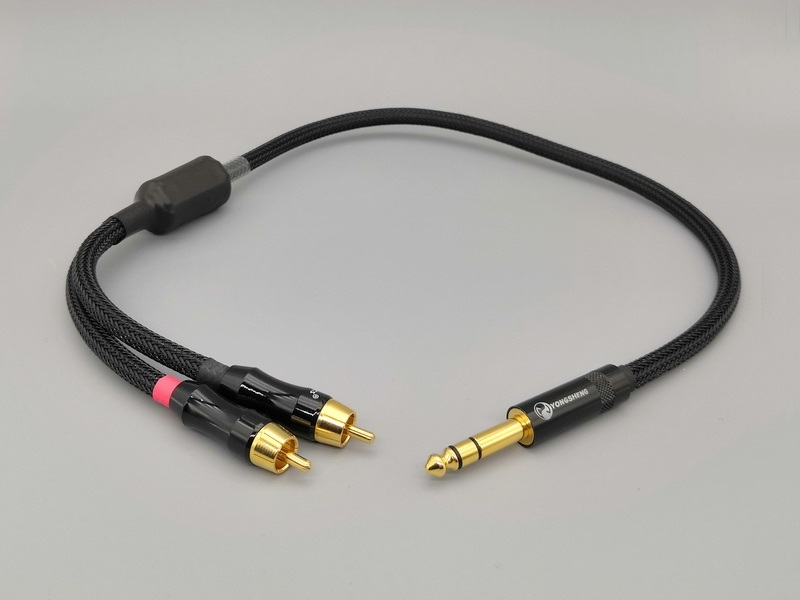 C01 --- 6.35mm TRS to Dual RCA Choseal 4N-OFC Y-cable