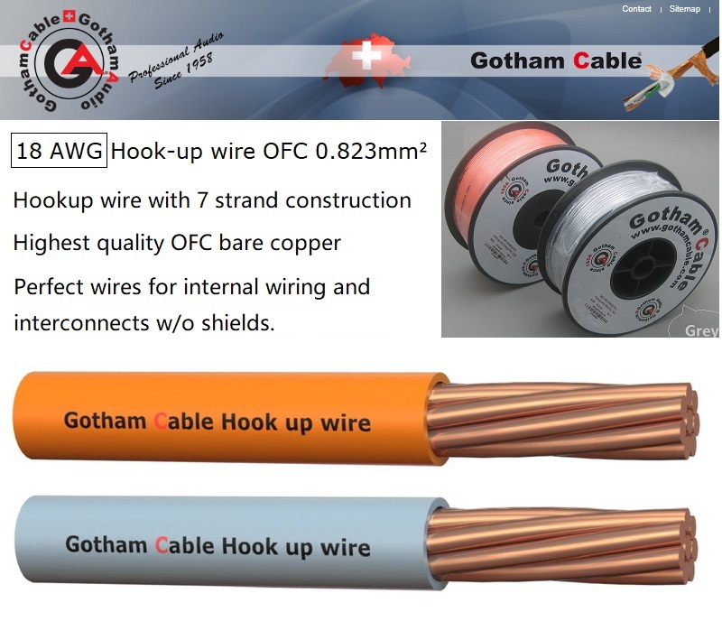 Gotham GAC-HW18 18AWG OFC Hook-up wire (1m)