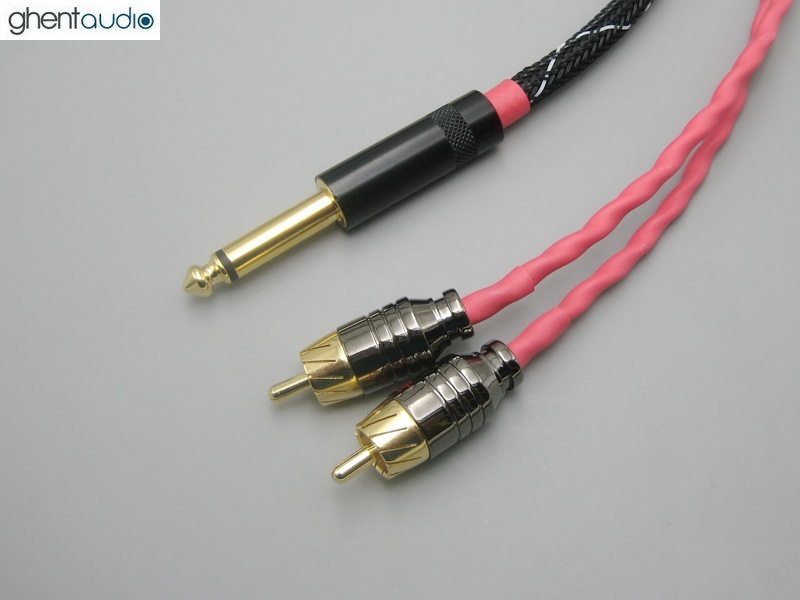 C08 --- 6.35mm TS/Mono to Dual RCA Canare L-4E6S 1:2 Y-cable