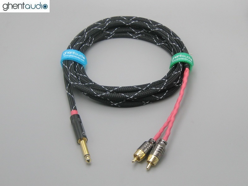 C08 --- 6.35mm TS/Mono to Dual RCA Canare L-4E6S 1:2 Y-cable
