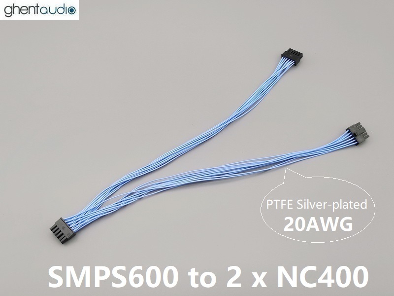 Psc-20 Hypex SMPS600-NC400 Power Supply Splitting Y-Cable (Teflon Silver-plated 20AWG)