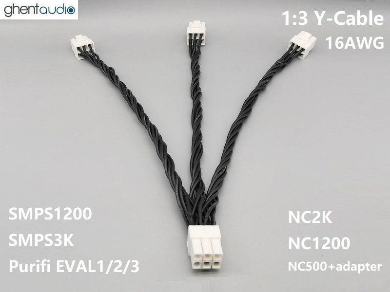 Psc-24 SMPS1200 SMPS3K Power Supply 1:3 Y-Cable (16AWG)