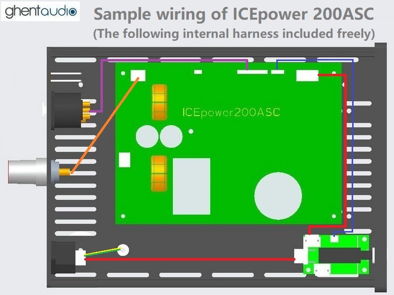 (A215-M5) DIY Mono Case-kit for ICEpower 200ASC