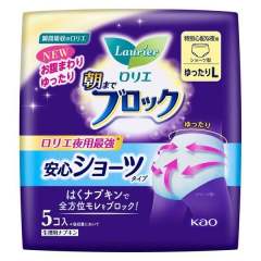 花王乐而雅超吸收夜用安心裤卫生巾5片 L码
