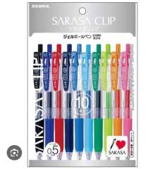日本文具大赏 SARASA ZEBRA 斑马 0.5mm 彩色中性笔 10色套装