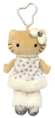 三丽鸥NIC 黑皮波点连衣裙hellokitty挂件