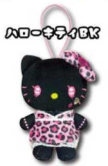 三丽鸥 黑皮hellokitty迷你黑色挂件