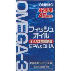 ORIHIRO 欧力喜乐 OMEGA3深海鱼油EPADHA180粒 45天