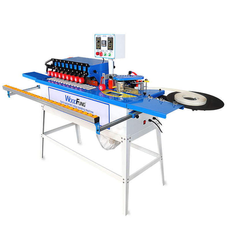 MY06D-2 Mini Semi-automatic Edge Banding Machine Gluing Trimming End Cutting Buffing Dust Collection Straight&Curve MDF Automatic Feeding Edge Bander