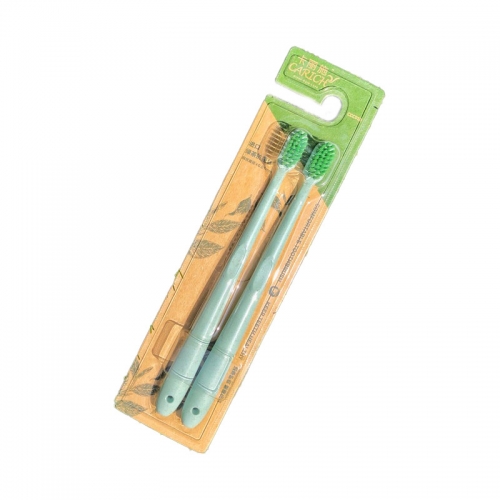 CCC019/CH1311：Comfortable Toothbrush (2pcs) (0.01mm) CARICH 绿茶银离子抗菌牙刷