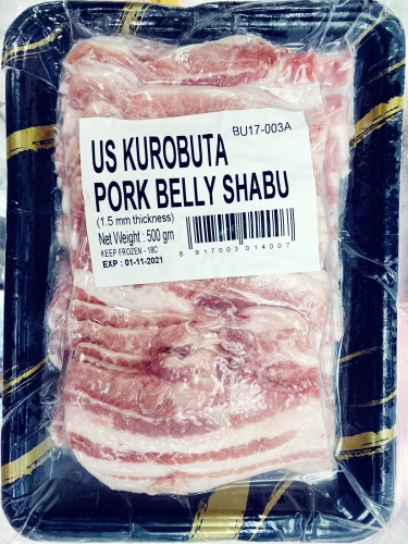 BU17-020A：US KUROBUTA PORK BELLY SUKIYAKI SHABU SHABU 300G 五花肉片涮火锅