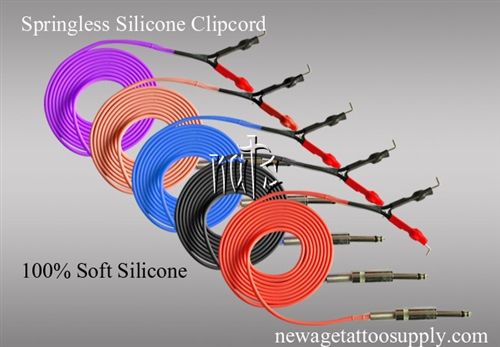 Springless Silicone Clip Cord, 100% Soft Silicone ,5 Colors