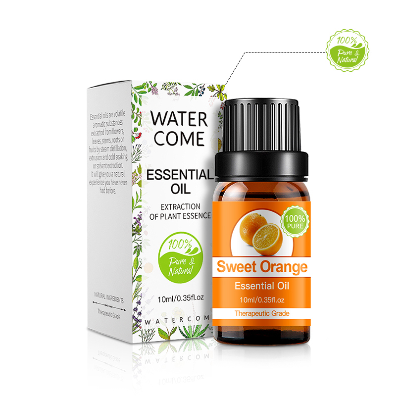 WATERCOME Sweet Orange 10ml Natural Organic Essential Oil for Massage Aromatherapy Diffuser