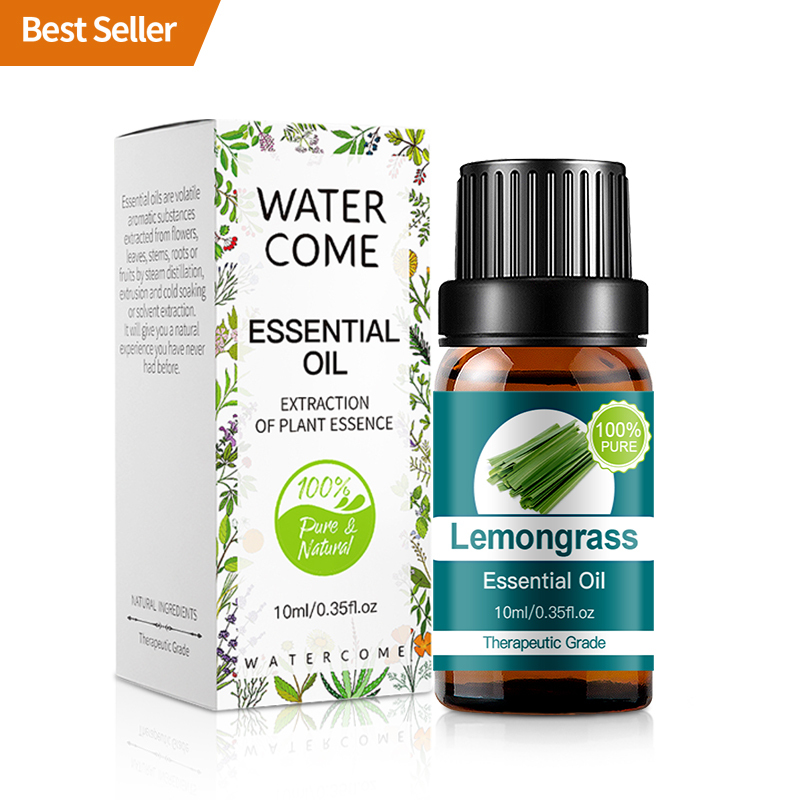 WATERCOME 10ml Pure Lemon Grass Natural Organic Essential Oil Massage Aromatherapy Diffuser Oil