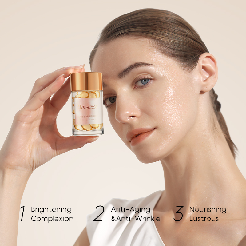 Amource Face Care Brightening Revatalizing Capsule Essence Anti-Wrinkles Anti-Oxidant Anti-Sugar 0.5g*30pcs