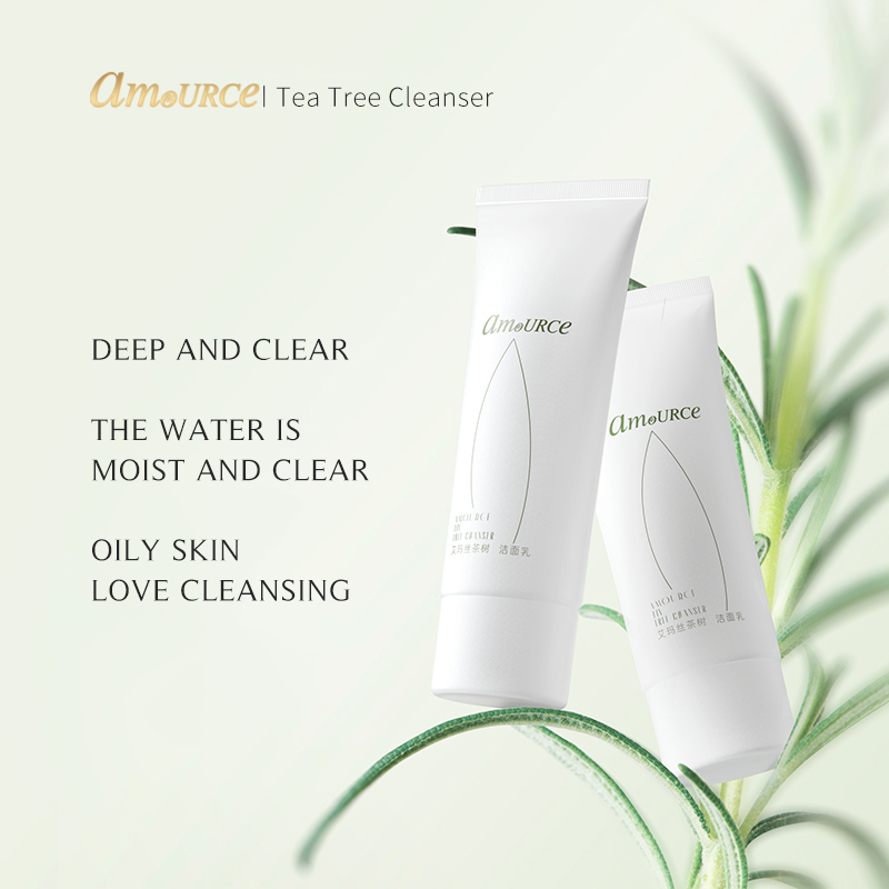 Amource Hydrating Foaming Facial Cleanser Anti Wrinkle Acne Treatment Tea Tree Deep Cleansing Face Wash
