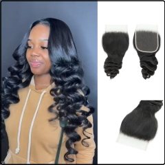 Luke Hair 4x4 Transparent Lace Loose Wave Closure