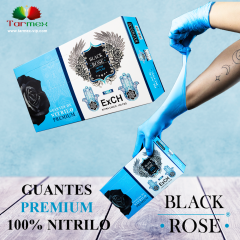 Guantes Premium Black Rose 100% Nitrilo Azul