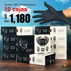 Guantes Premium Nitrilo 10 Cajas Black Rose