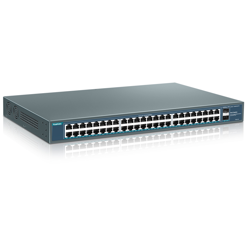 YuanLey 48 Port Gigabit PoE Switch Unmanaged with 2 1000Mbps SFP Uplink, 50 Port 802.3af/at 800W High Power PoE+ Network Switch, Metal Rackmount Power Over Ethernet Switch