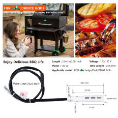 HEATFOUDNER 12 V Silicon Nitride Hot Rod Igniter for Pitboss Traeger Camp Chef 100% Replacement Ignition Part Replacement of Metal Ignition Durable Ignitor for Pellet Grills Heating Element Hot Rod