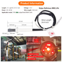 90S Ingition Time Green Mountain Igniter Replacement 12V 60W Silicon Nitride Hot Rod Igniter for Green Mountain Pellet Grills 100% Replacement Ignition Part Replacement Heating Element