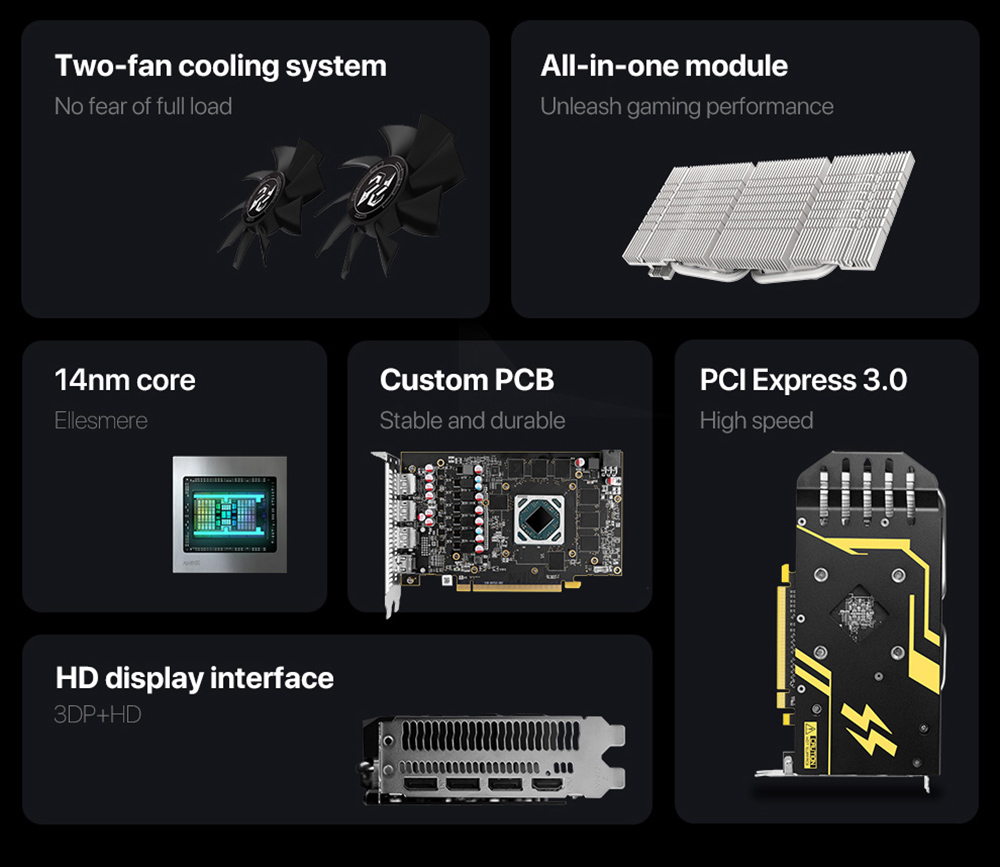 PELADN, RX 580 Graphics Card, Graphics Card, Gaming Graphics Card, Video Card