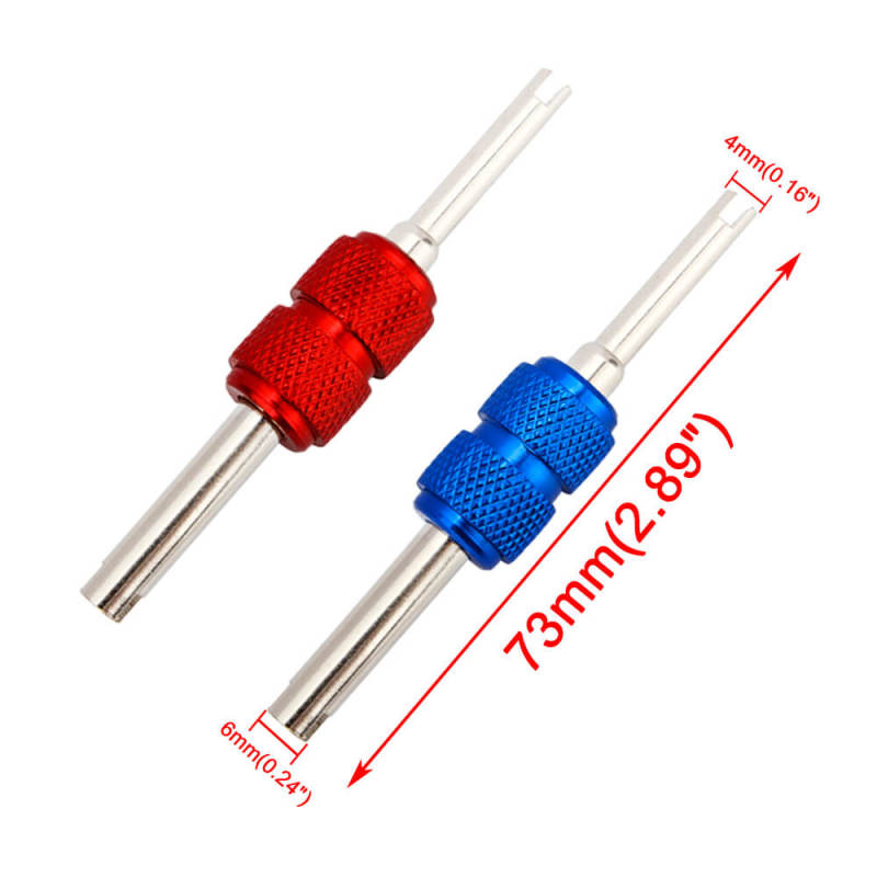 Red and Blue Valve Stem Core Remover Tool