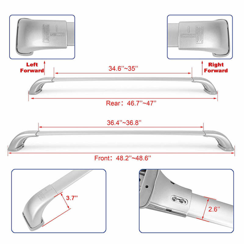 Toyota Highlander 2014-2019 Roof Rack Cross Bars