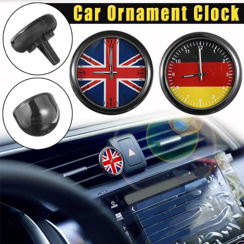 Car Luminous Quartz Clock British German Flag