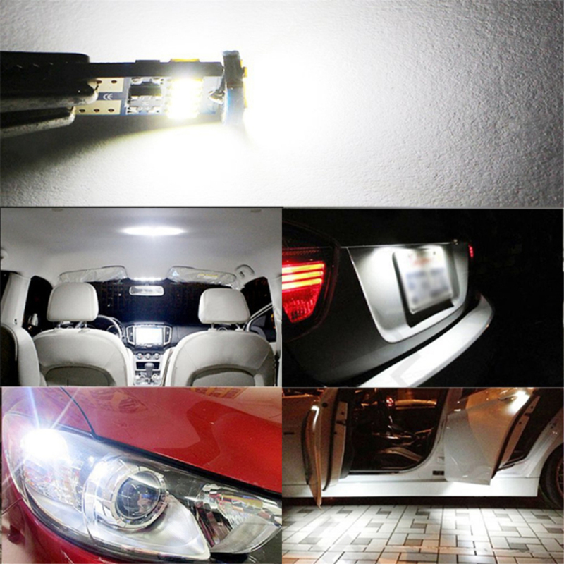 10x Non-Polarity T10 W5W 194 168 CANBUS LED Car Reading Light Door Tail Clearance Lights Bulb