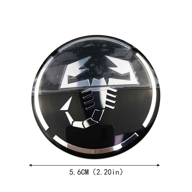 56mm Wheel Center Hub Caps Emblem for Abarth Sticker For Fiat Panda Bravo Stilo 500 595 695 131 Punto 1000 Decoration Car Styling