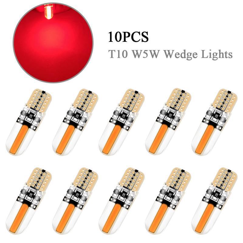 10x Car LED W5w T10 Side Light Silicone Short Crystal Lamp 168 194 2825 2827 LED Bulb