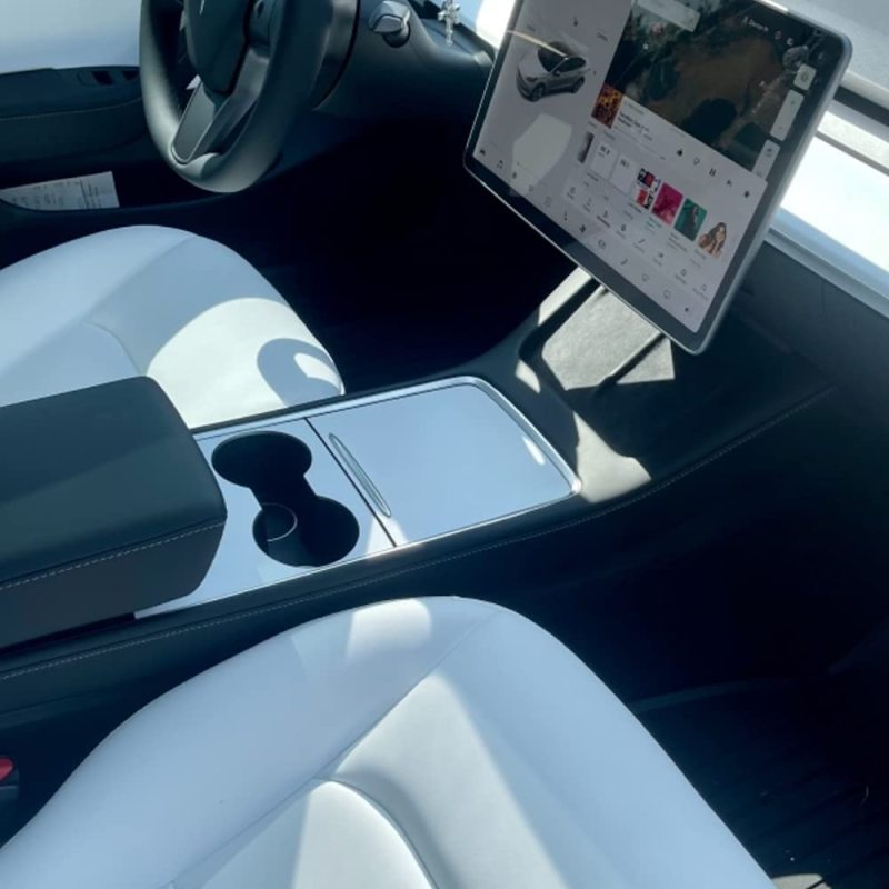2022 2021 Tesla Model Y Model 3 Center Console Wrap Cover Kit White Only Fit New Center Console