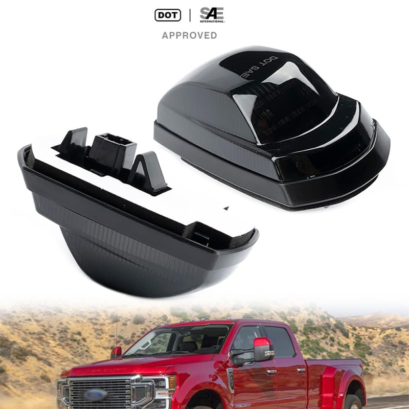 LED Cab Marker Lights Compatible w/ Ford F250 F350 Super Duty 2017 2018 2019 2020 2021 2022 White Front Roof Mounted Cab Light Kit Smoked Lens OEM Fit Roof Running Cab Marker Lamps for Pickup Trucks