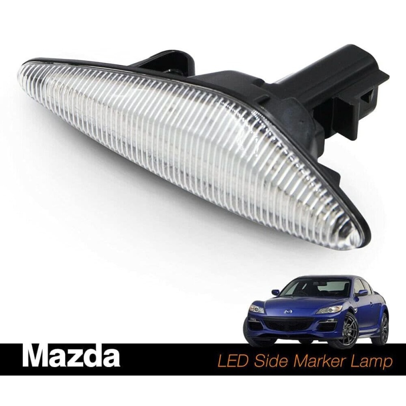 Sequential Amber LED Side Marker Lights for 2016-up Mazda MX-5 ND 2009-2012 RX-8 Front Fender Marker Lights Blinker Replace OEM Lamps Smoke/Clear Lens
