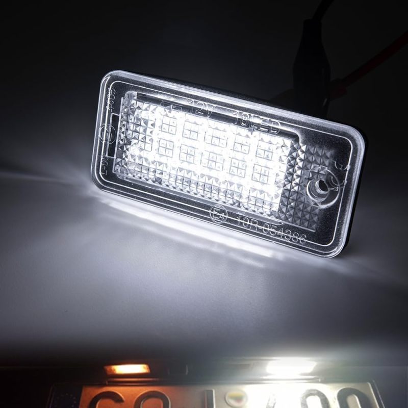 NSLUMO A3 A4 Led License Plate Light LED Rear Tag Lamp Car Number Light Replacement for Au-di A3 S3 A4 S4 A6 C6 S6 A8 S8(d3) Q7 Rs4 Rs6 18smd 2pcs/set with Canbus