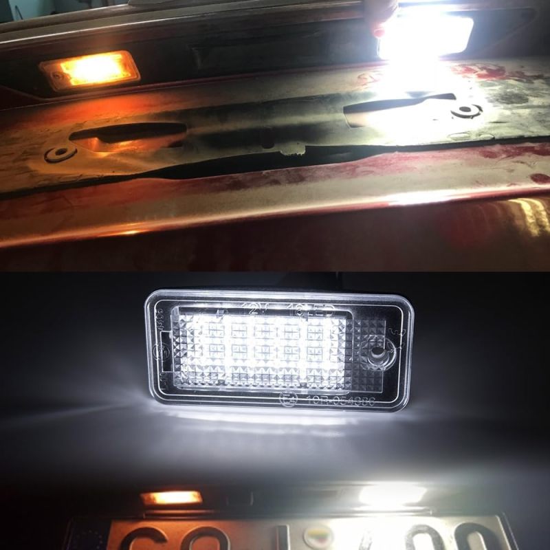 NSLUMO A3 A4 Led License Plate Light LED Rear Tag Lamp Car Number Light Replacement for Au-di A3 S3 A4 S4 A6 C6 S6 A8 S8(d3) Q7 Rs4 Rs6 18smd 2pcs/set with Canbus