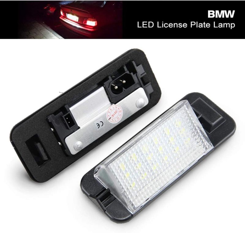 E36 Led License Plate Light Replacement for B-MW E36 3 series 318i 325i 328i 1992 1993 1994 1995 1996 1997 1998 Led Number Plate Lamp Auto Rear Tag Light Assembly Direct Bulb Cover Housing Replacement