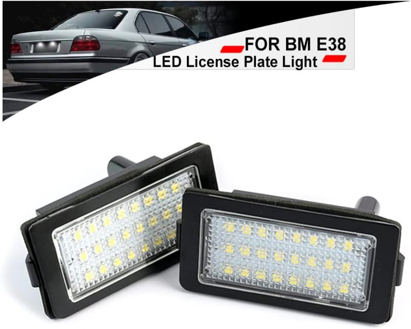 LED License Plate Bulb Replacement for E38 Error Free 18 LED License Number Plate Tail Light Assembly for BW E38 7 series 740i 740Li 750i 750Li 1995-2001