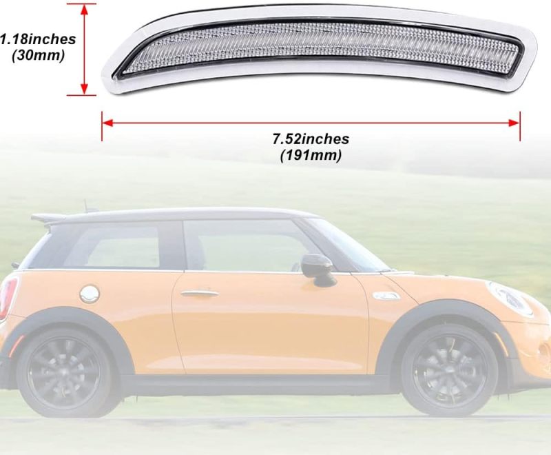 Amber Red LED Side Marker Lights for F55 F56 F57 MINI Cooper 2014 2015 2016 2017 2018 2019 Smoked/Clear Len