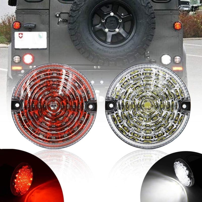 LED Rear Fog Reverse Light 95mm for Land Rover Defender 2001-2016 White Reverse Light Rear Fog Lamp Assembly