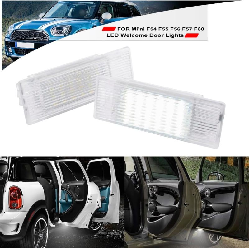 NSLUMO Led Courtesy Door Projector Lights for 2014-2023 Mi'ni F55 F56 F57 F54 Clubman F60 Countryman 6500K Xenon White Led Welcome Door Panel Lamp Assembly Error Free Door Step Light Replacement