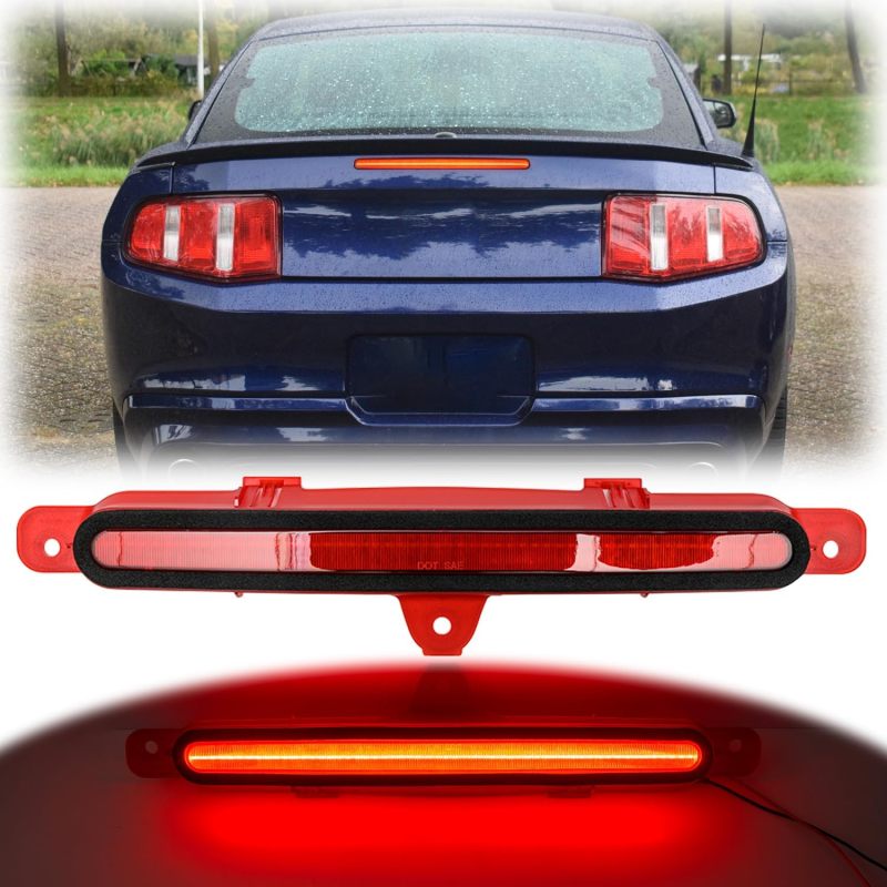 NSLUMO Led Third Brake Light Replacement for F-ord Mustang 2010 2011 2012 2013 2014 S197 Red Strip LED 3rd Brake Center High Mount Stop Lamp Red Lens CHMSL AR3Z13A613A