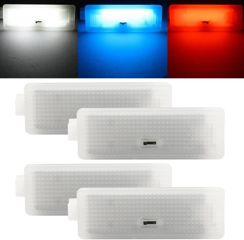 NSLUMO Led Courtesy Door Ambient Lamp for B'MW X3 X4 X5 X6 E83 F25 F26 E70 E71 E72 4PCS White Blue Red Led Welcomed Door Panel Lights Assembly Error Free Door Step Light Replacement