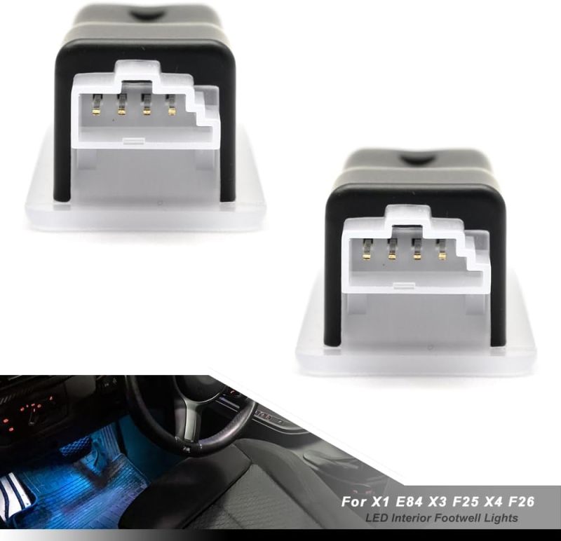 NSLUMO Led Footwell Courtesy Ambient Lights Replacement for 2010-2018 B'MW X1 E84 X3 F25 X4 F26 Under Dashboard Floor Interior Atmosphere Lamp Assembly