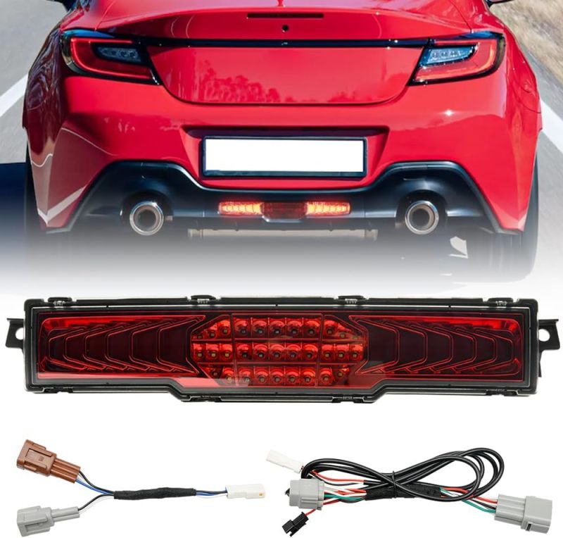 NSLUMO Sequential Rear Fog Reverse Brake Light Kit for 2022+ Su'baru BRZ To'yota GR86 3-In-1 LED Red Tail Light & Xenon White LED Backup Light Replacement
